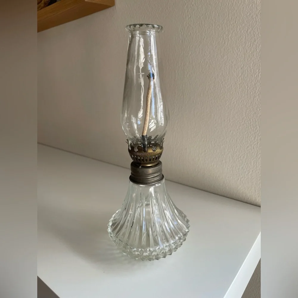 Vintage Lamp Light Farms Glass Oil Lamp